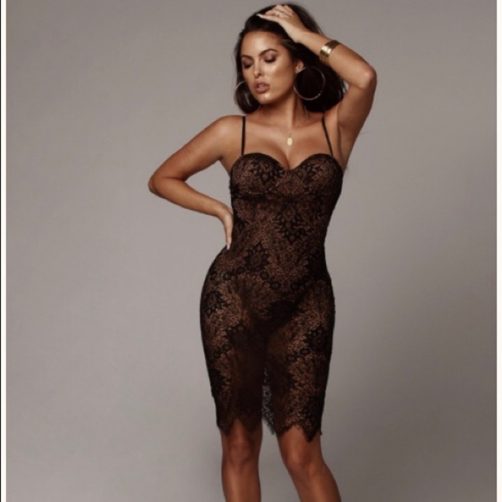 *New* JLUXLABEL Black Eloise Lace Bustier Dress(S)